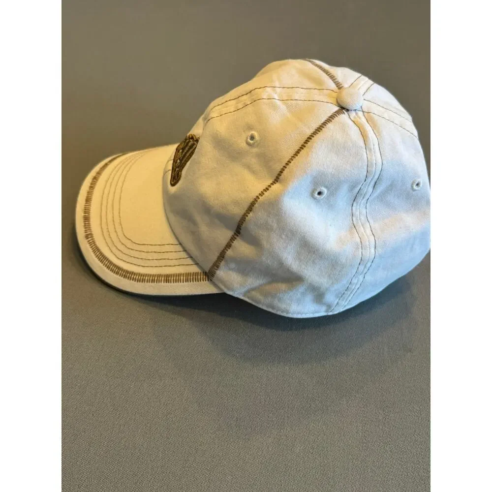 Adidas Baseball Cap Hat White Brown Contrast Stitch Logo Adjustable One Size